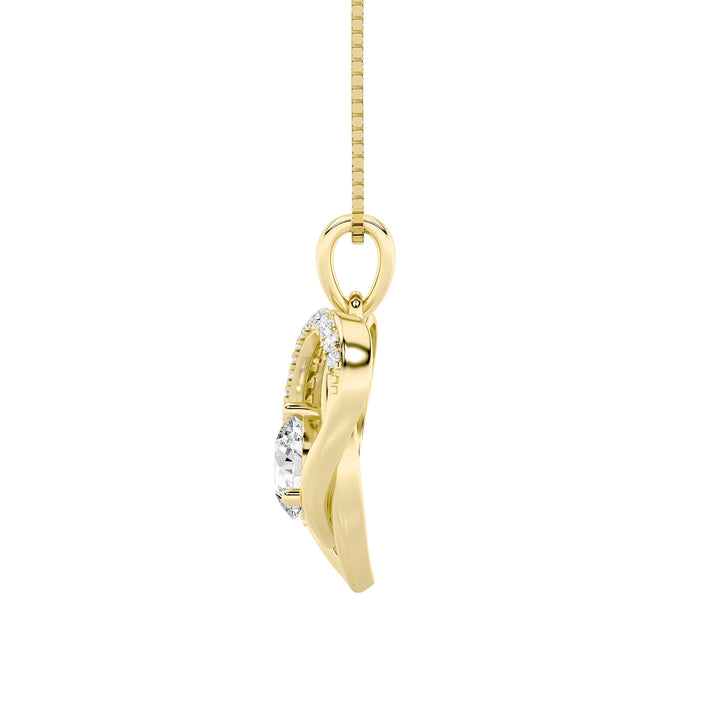 1.5Cttw Round Shaped Lab Grown Diamond (F/VS) Heart Shaped Pendant in 14K Gold