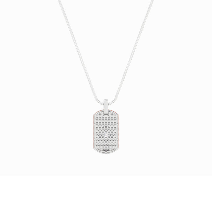 1Cttw Emerald Shaped Lab Grown Diamond (F/VS) DogTag Pendant in 14K Gold
