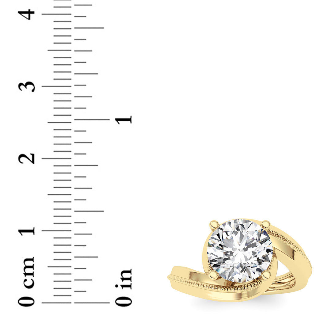 2.5Cttw Round Shaped Lab Grown Diamond (F/VS)  Ring in 14K Gold