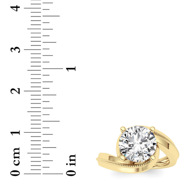 2.5Cttw Round Shaped Lab Grown Diamond (F/VS)  Ring in 14K Gold