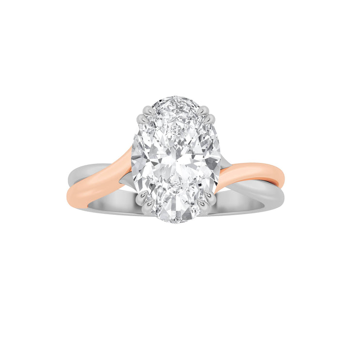 2Cttw Oval Shaped Lab Grown Diamond (F/VS) Solitaire Engagement Ring in 14K Gold