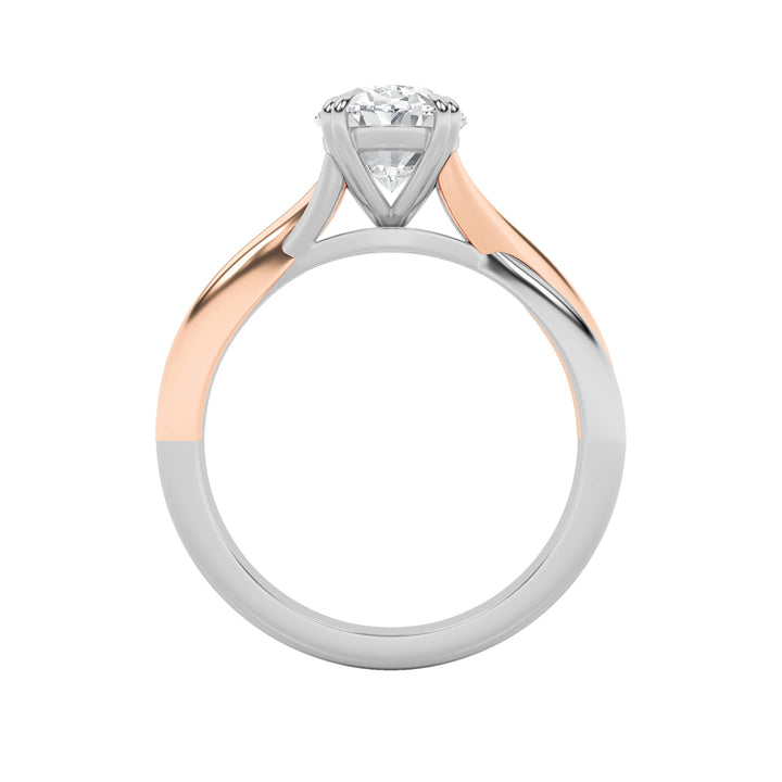 2Cttw Oval Shaped Lab Grown Diamond (F/VS) Solitaire Engagement Ring in 14K Gold