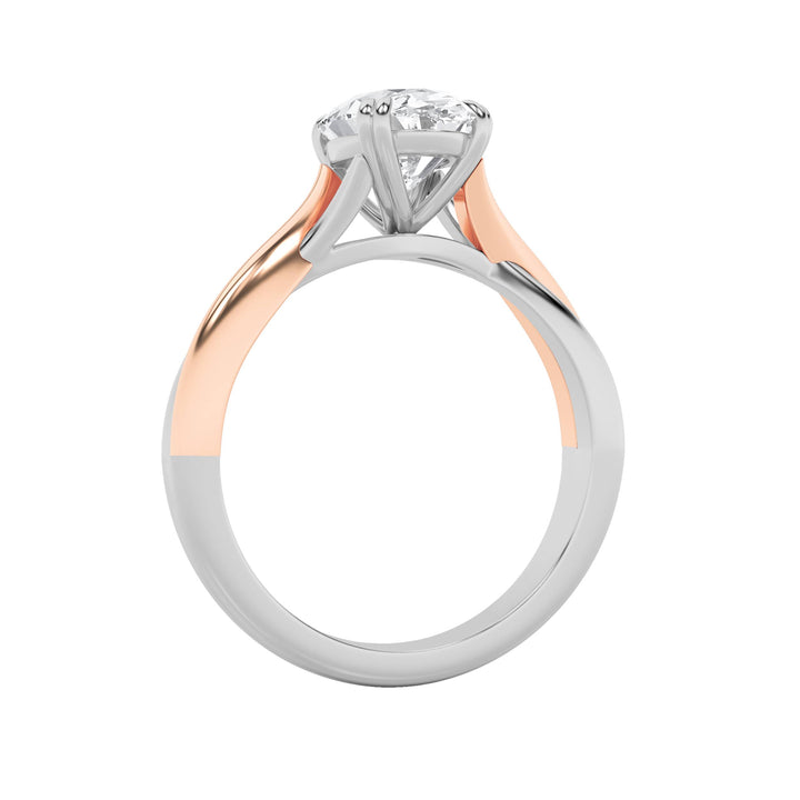 2Cttw Oval Shaped Lab Grown Diamond (F/VS) Solitaire Engagement Ring in 14K Gold