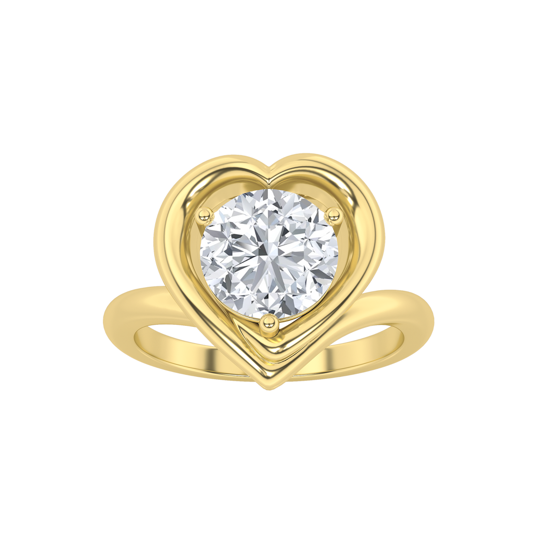 14K Yellow Gold 1.5ct F+ Lab Diamond Solitaire Ring