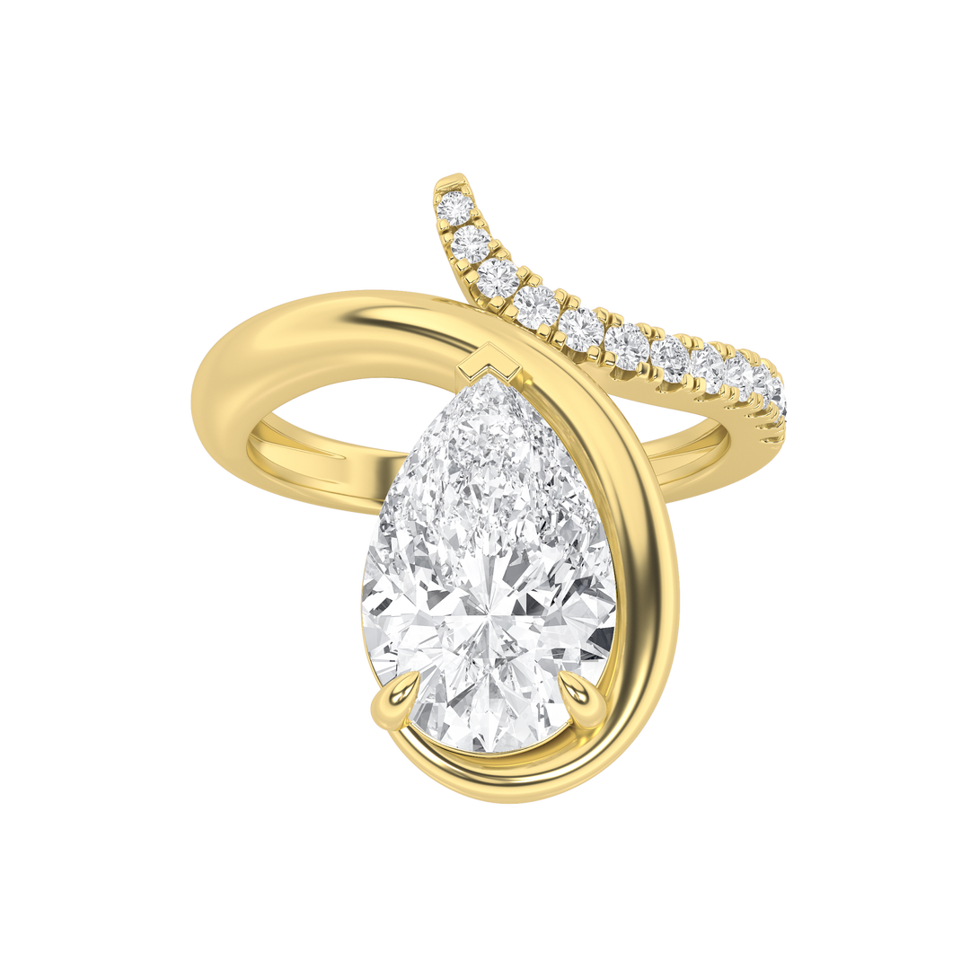 14KY 2.5ct Lab Diamond PavÃ© Statement Ring F+VS+