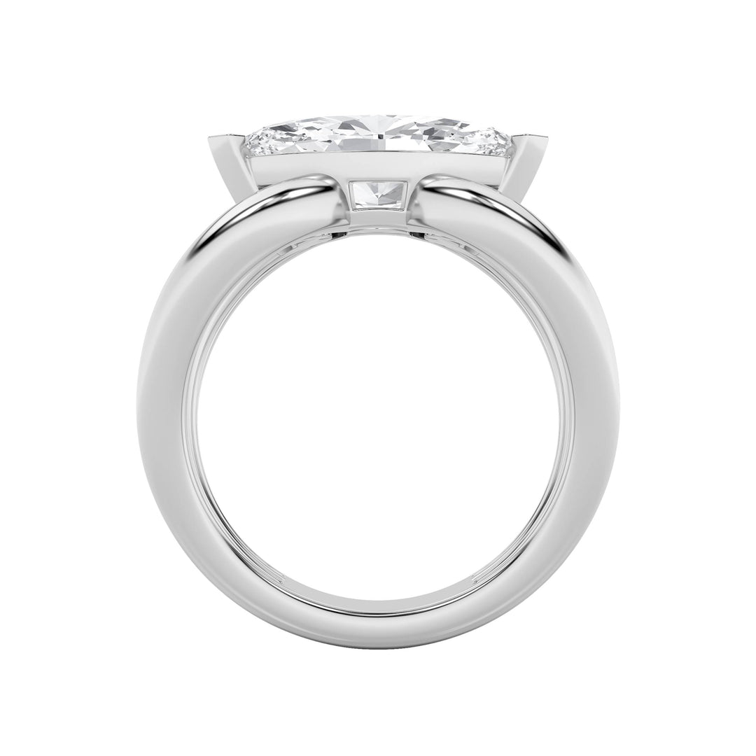 2Cttw Marquise Shaped Lab Grown Diamond (F/VS) East West Solitaire Ring in 14K Gold
