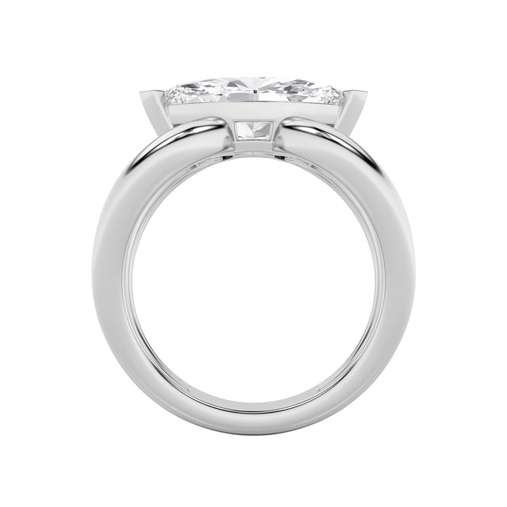 2Cttw Marquise Shaped Lab Grown Diamond (F/VS) East West Solitaire Ring in 14K Gold