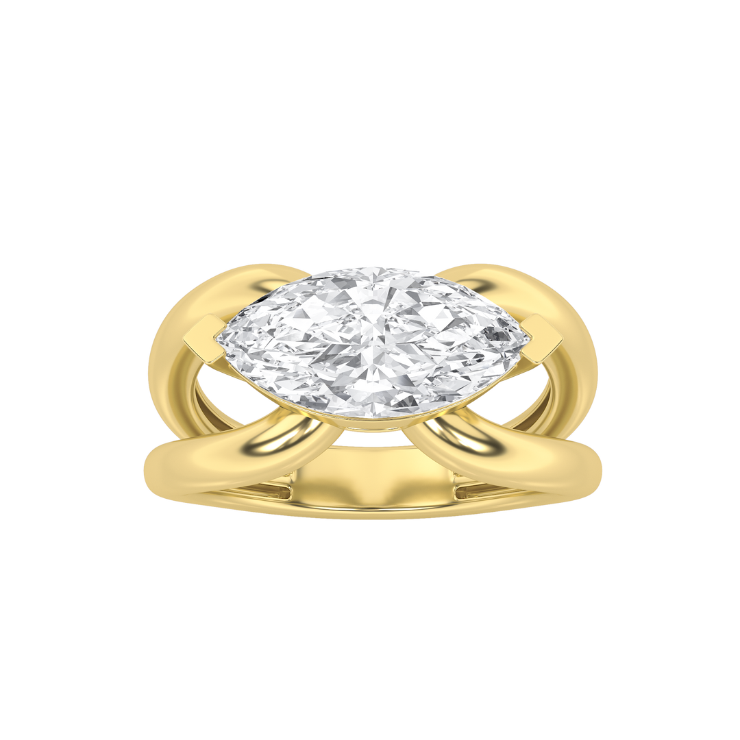 14KY 2CT Lab Diamond Marquise Solitaire Ring