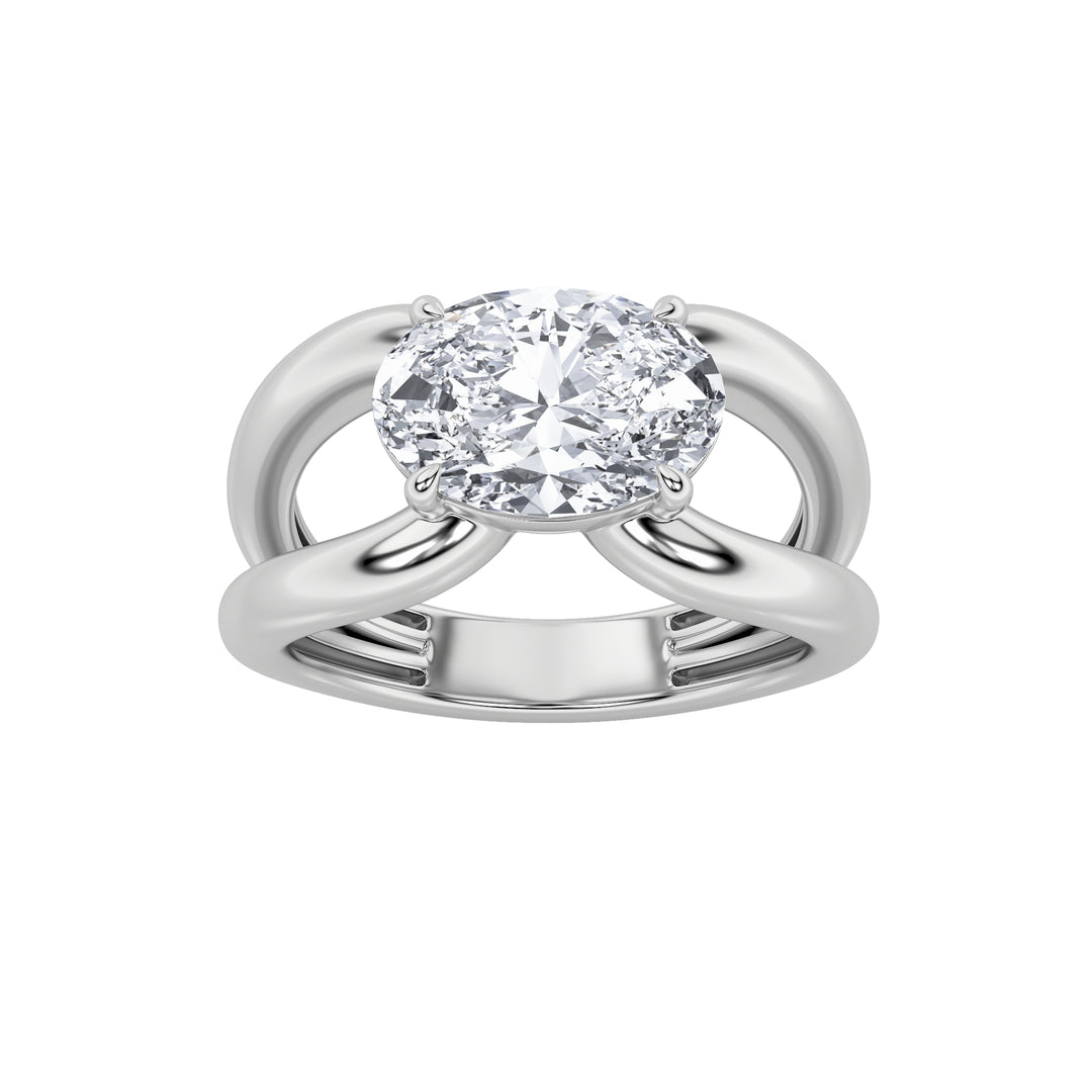 14KW 2ct Oval Lab Diamond Solitaire Engagement Ring