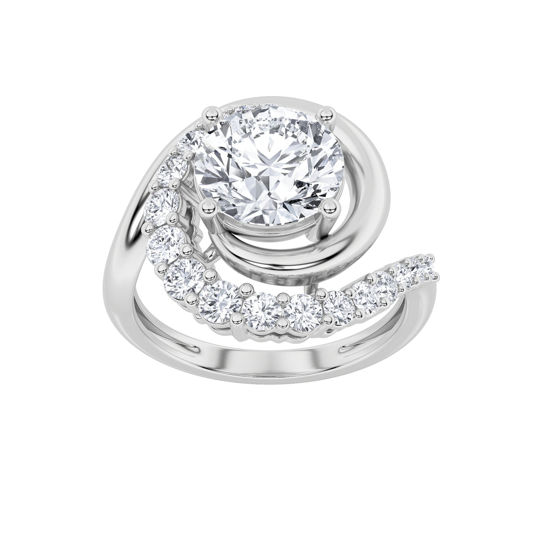 14KW 1.51ct Lab Diamond Contemporary Solitaire Ring