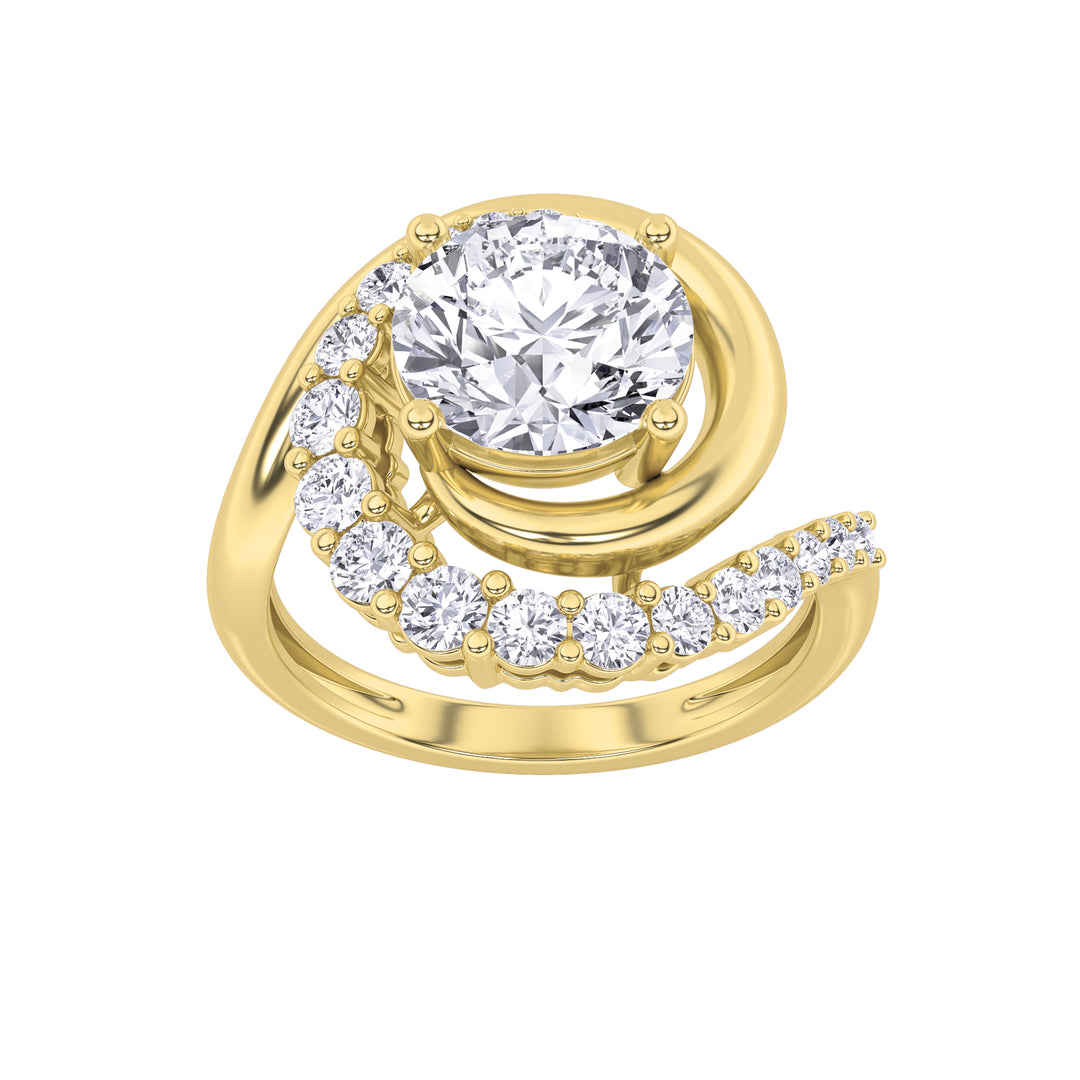 14KY 2.5ct Lab Diamond Cocktail Ring Sz 7