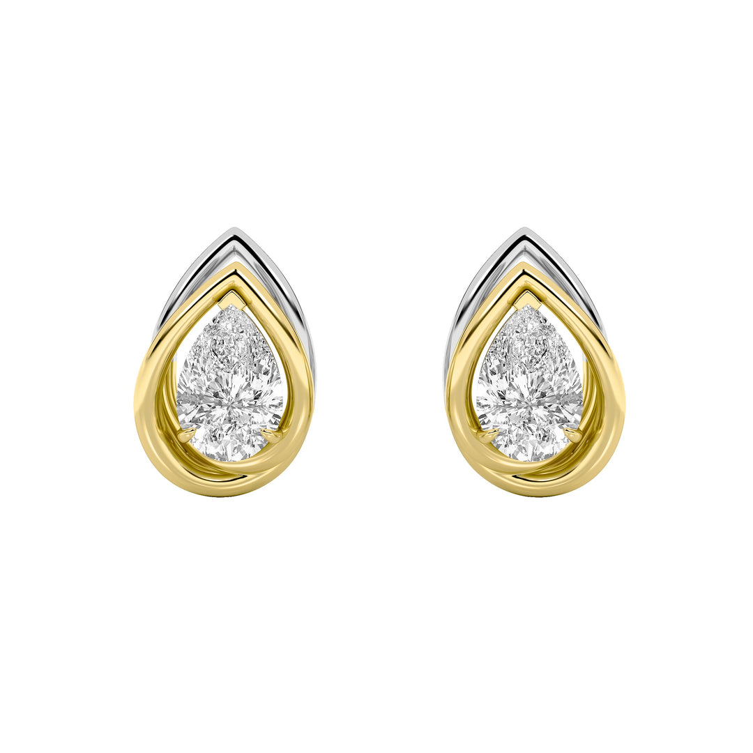 3Cttw Pear Shaped Lab Grown Diamond (G/VS) Knot Earrings in 14K Gold