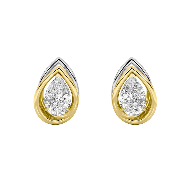3Cttw Pear Shaped Lab Grown Diamond (G/VS) Knot Earrings in 14K Gold