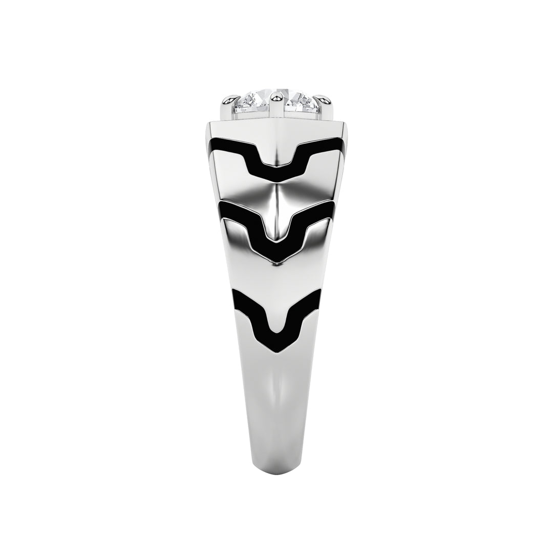 1.5Cttw Round Shaped Lab Grown Diamond (F/VS) Mens Ring in 14K White Gold