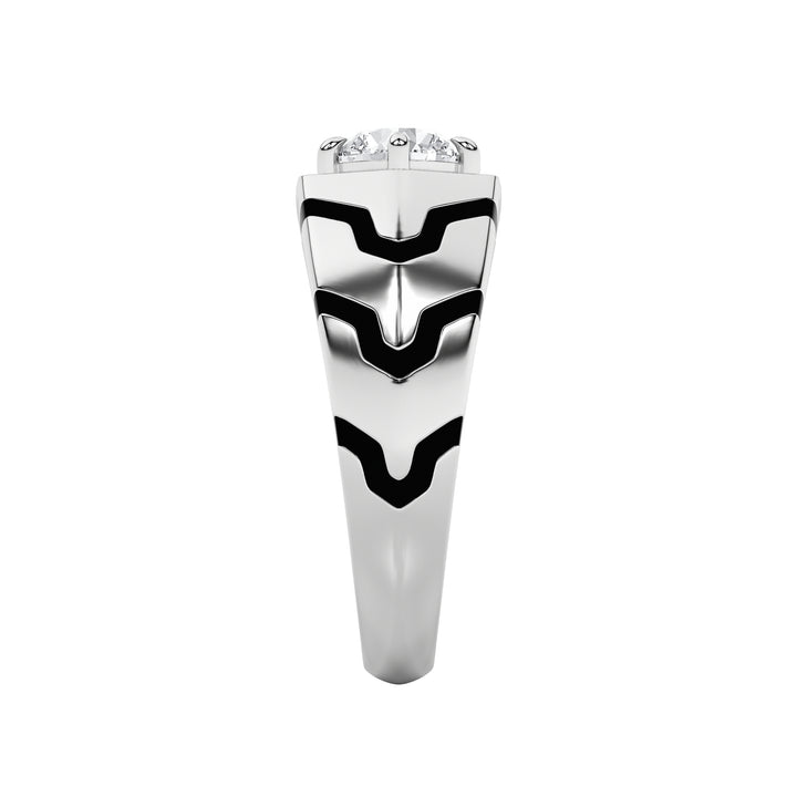 1.5Cttw Round Shaped Lab Grown Diamond (F/VS) Mens Ring in 14K White Gold