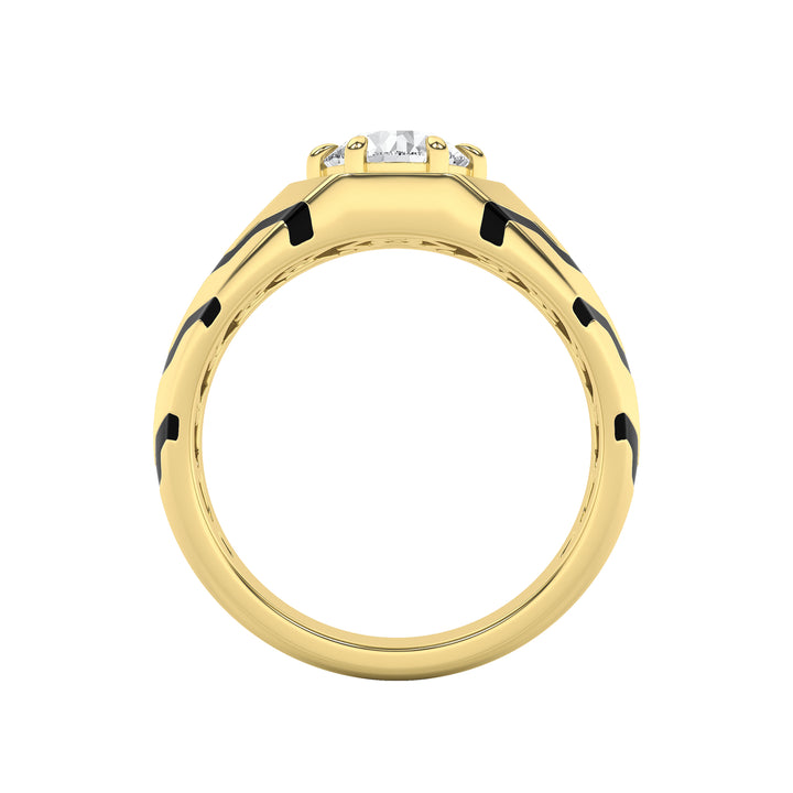 1.5Cttw Round Shaped Lab Grown Diamond (F/VS) Mens Ring in 14K Gold