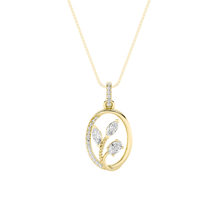 1Cttw Oval Shaped Lab Grown Diamond (F/VS) Pendant in 14K Gold