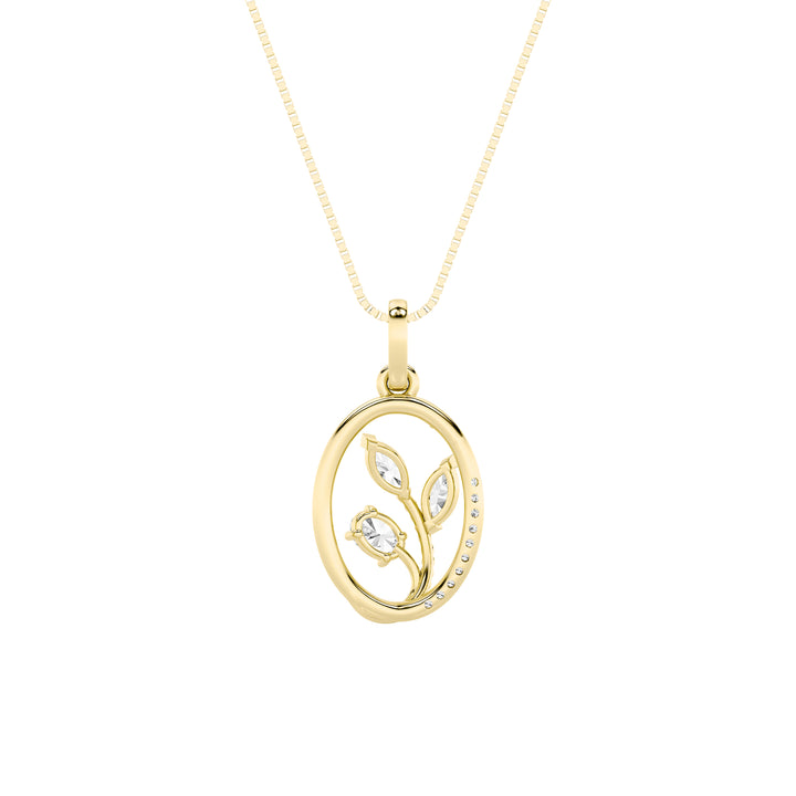 1Cttw Oval Shaped Lab Grown Diamond (F/VS) Pendant in 14K Gold