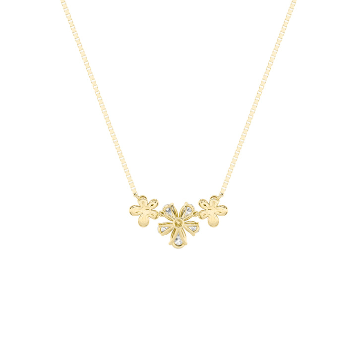 2CTW Pear Shaped Lab Grown Diamond (F/VS) Fancy Flower Necklace in 14K Gold