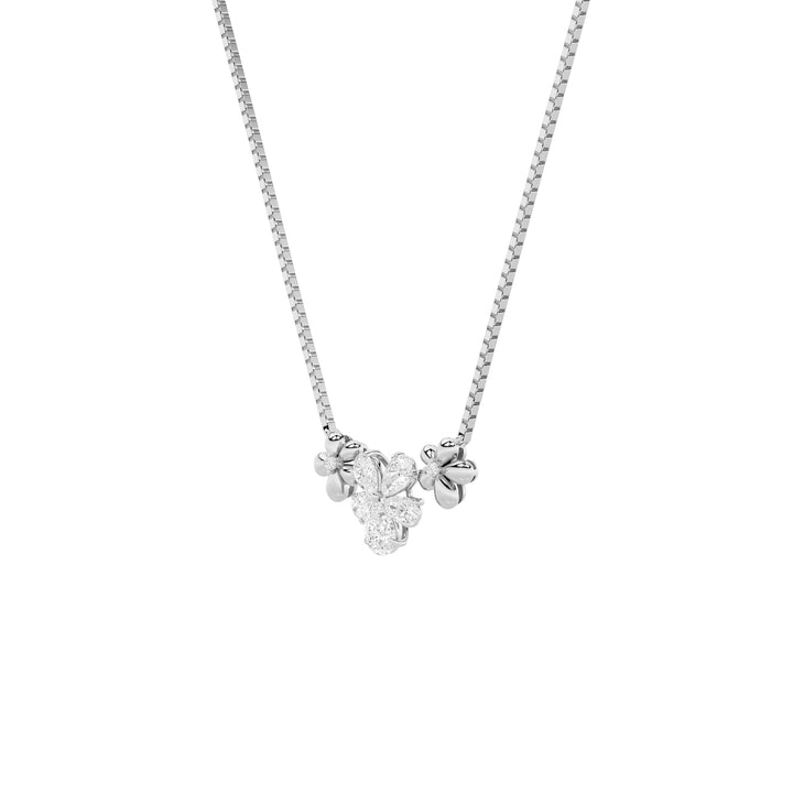 2Cttw Pear Shaped Lab Grown Diamond (F/VS) Fancy Flower Necklace in 14K Gold