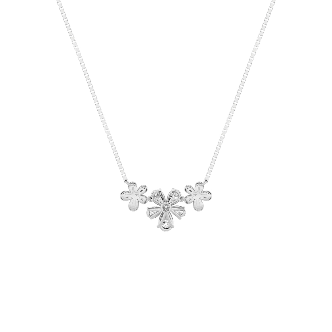 2Cttw Pear Shaped Lab Grown Diamond (F/VS) Fancy Flower Necklace in 14K Gold