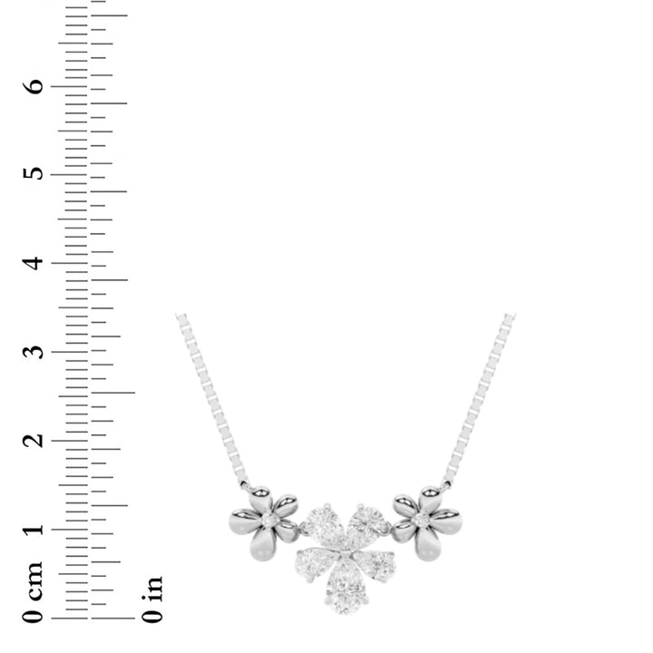 2Cttw Pear Shaped Lab Grown Diamond (F/VS) Fancy Flower Necklace in 14K Gold