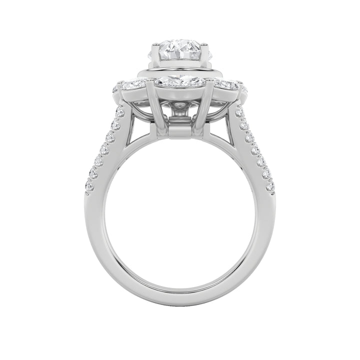3.75Cttw Oval Shaped Lab Grown Diamond (G/VS)  Ring in 14K Gold