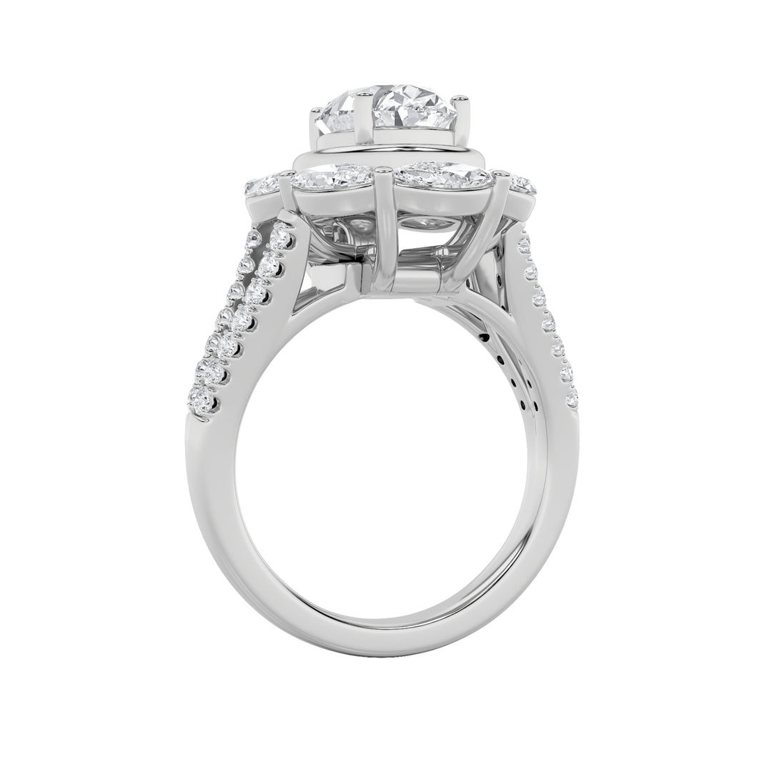 3.75Cttw Oval Shaped Lab Grown Diamond (G/VS)  Ring in 14K Gold