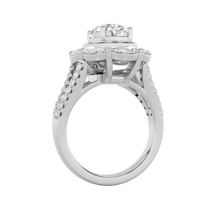 3.75Cttw Oval Shaped Lab Grown Diamond (G/VS)  Ring in 14K Gold