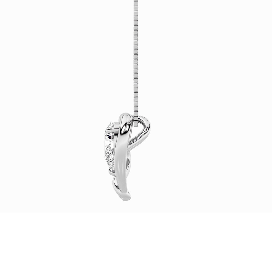 0.5CTW Pear Shaped Lab Grown Diamond (F/VS) Heart Pendant in 14K  White Gold