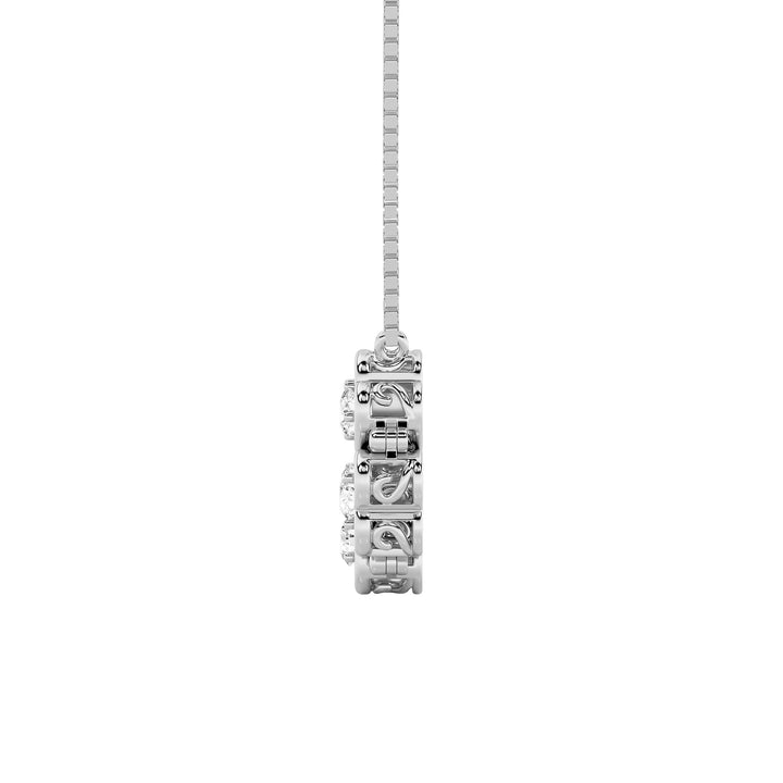 1Cttw Round Shaped Lab Grown Diamond (F/VS) HeartShaped Necklace in 14K Gold