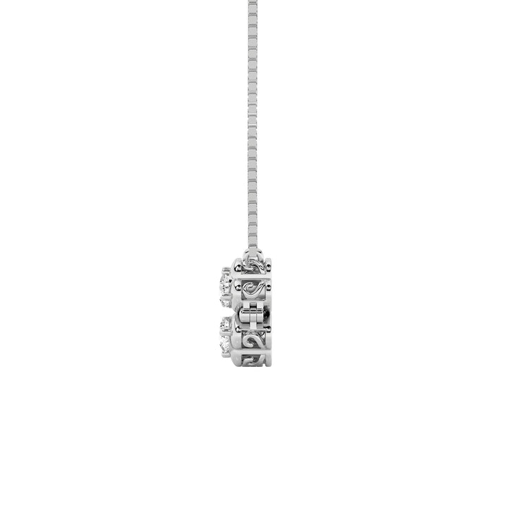 1Cttw Round Shaped Lab Grown Diamond (F/VS) HeartShaped Necklace in 14K Gold