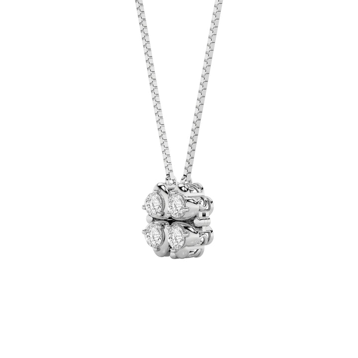 1Cttw Round Shaped Lab Grown Diamond (F/VS) HeartShaped Necklace in 14K Gold