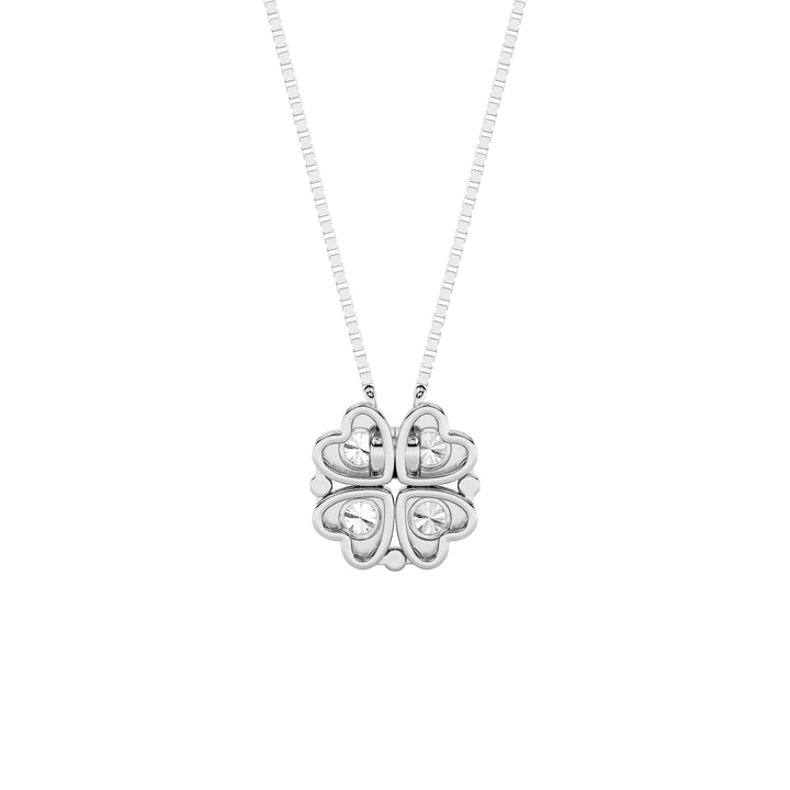 1Cttw Round Shaped Lab Grown Diamond (F/VS) HeartShaped Necklace in 14K Gold