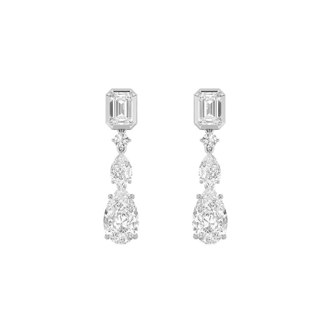 4.5Cttw Pear Shaped Lab Grown Diamond (F/VS) Dangle Earrings in 10K Gold