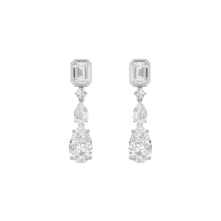 4.5Cttw Pear Shaped Lab Grown Diamond (F/VS) Dangle Earrings in 10K Gold