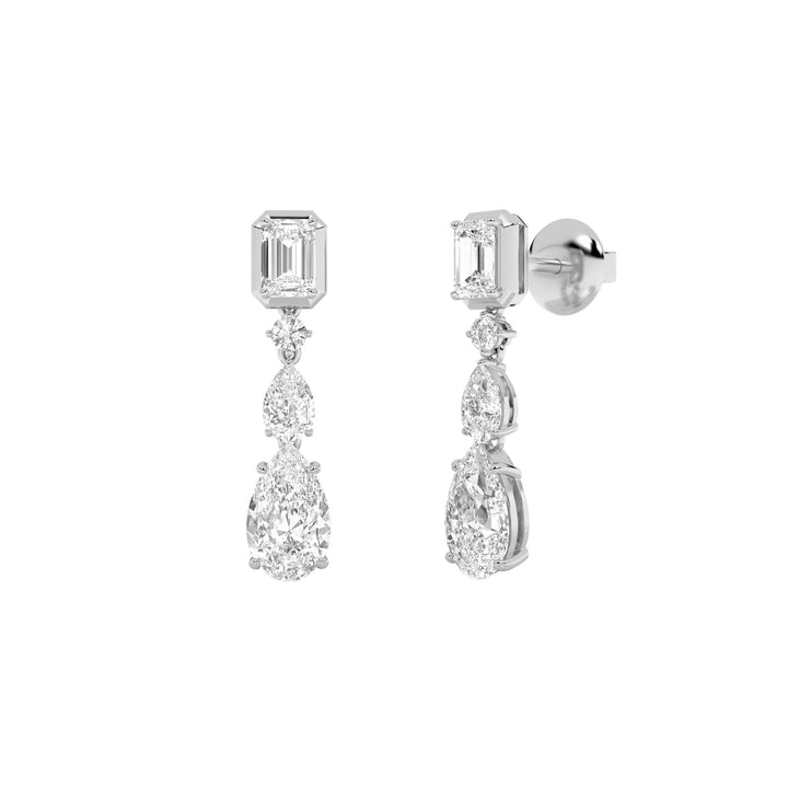 4.5Cttw Pear Shaped Lab Grown Diamond (F/VS) Dangle Earrings in 10K Gold