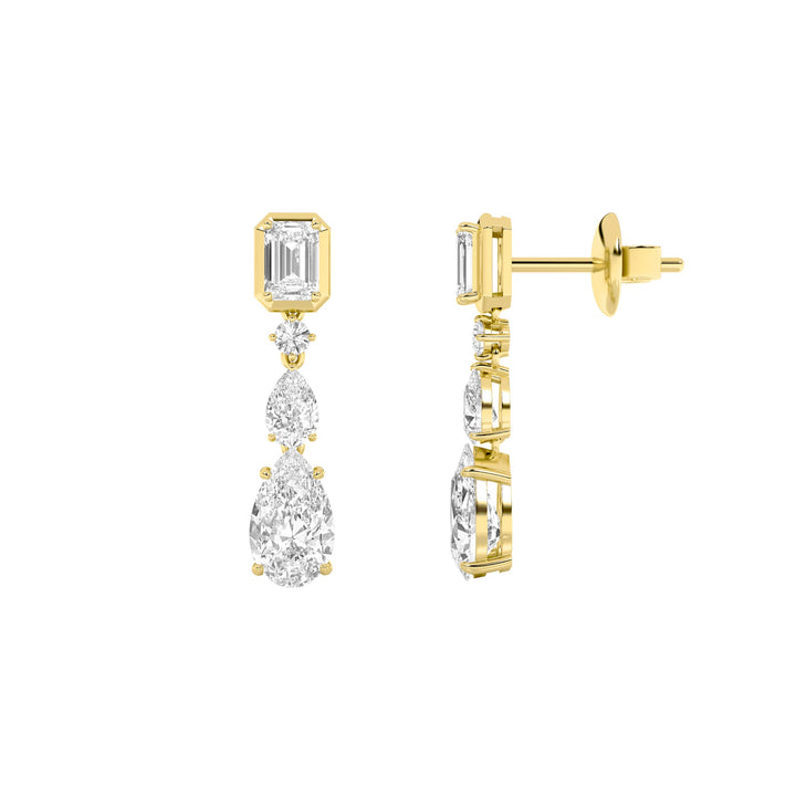 4.5Cttw Pear Shaped Lab Grown Diamond (F/VS) Dangle Earrings in 14K Gold