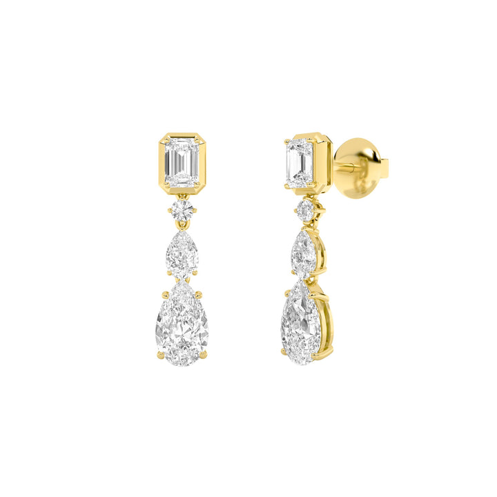 4.5Cttw Pear Shaped Lab Grown Diamond (F/VS) Dangle Earrings in 14K Gold