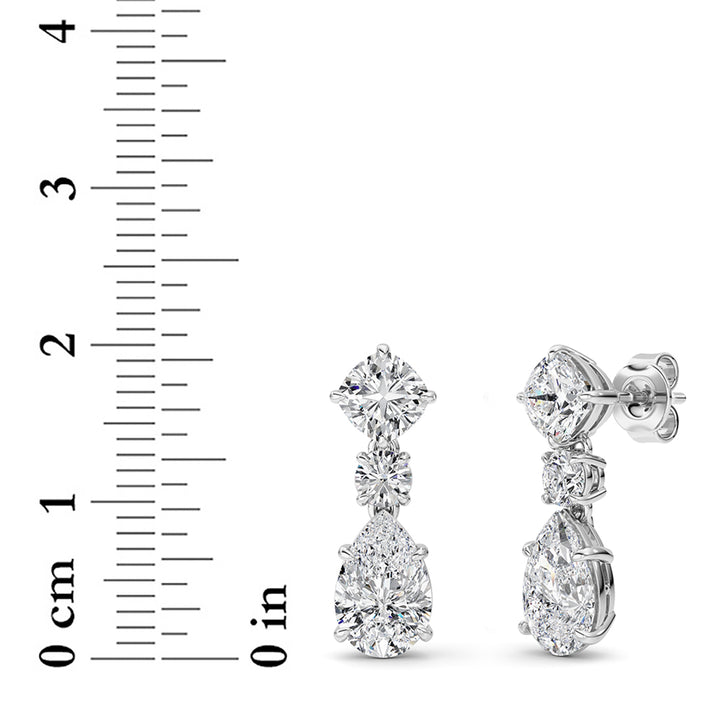 5Cttw Pear Shaped Lab Grown Diamond (F/VS) DangleEarrings in 14K Gold