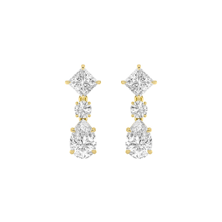 5.5Cttw Pear Shaped Lab Grown Diamond (F/VS) Dangle Earrings in 14K Gold