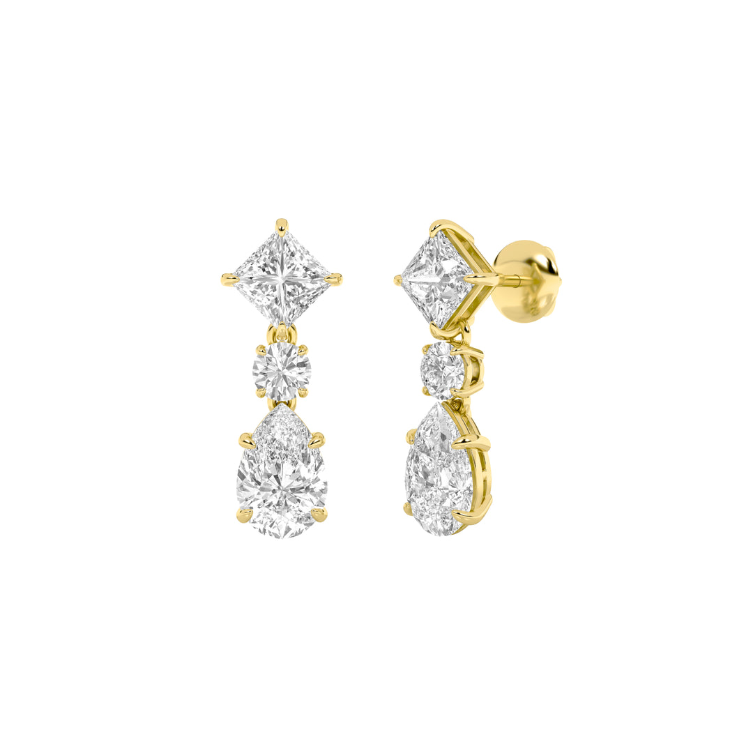 5.5Cttw Pear Shaped Lab Grown Diamond (F/VS) Dangle Earrings in 14K Gold