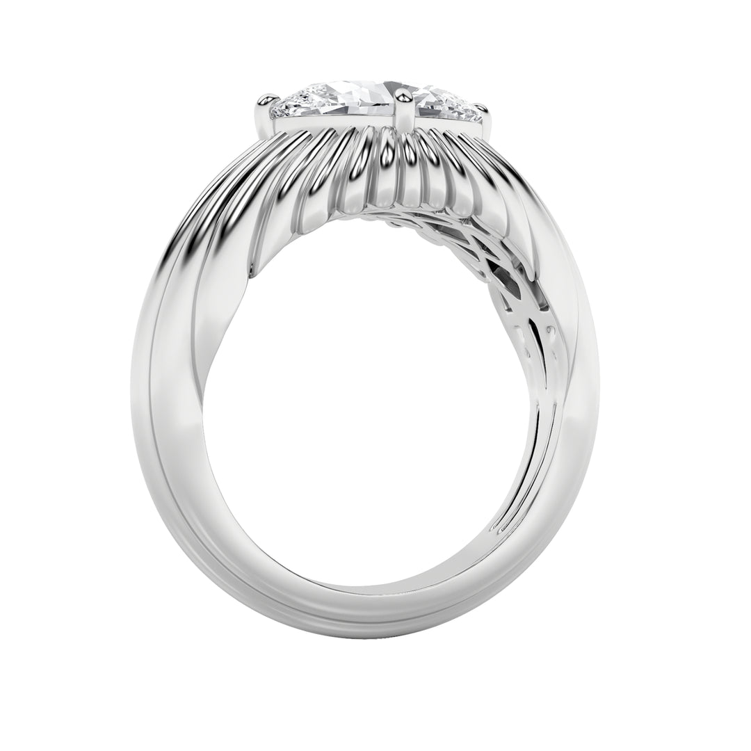 2Cttw Oval Shaped Lab Grown Diamond (F/VS) Fancy Solitaire Ring in 14K Gold