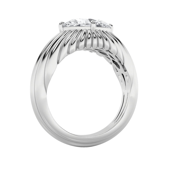 2Cttw Oval Shaped Lab Grown Diamond (F/VS) Fancy Solitaire Ring in 14K Gold
