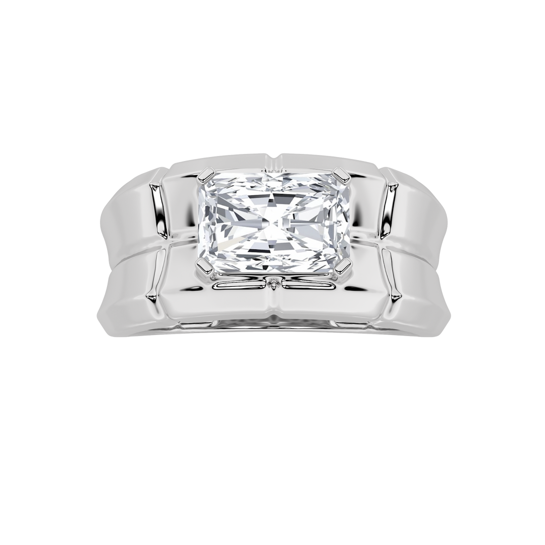14K White Gold Lab Diamond Solitaire Ring 2ct