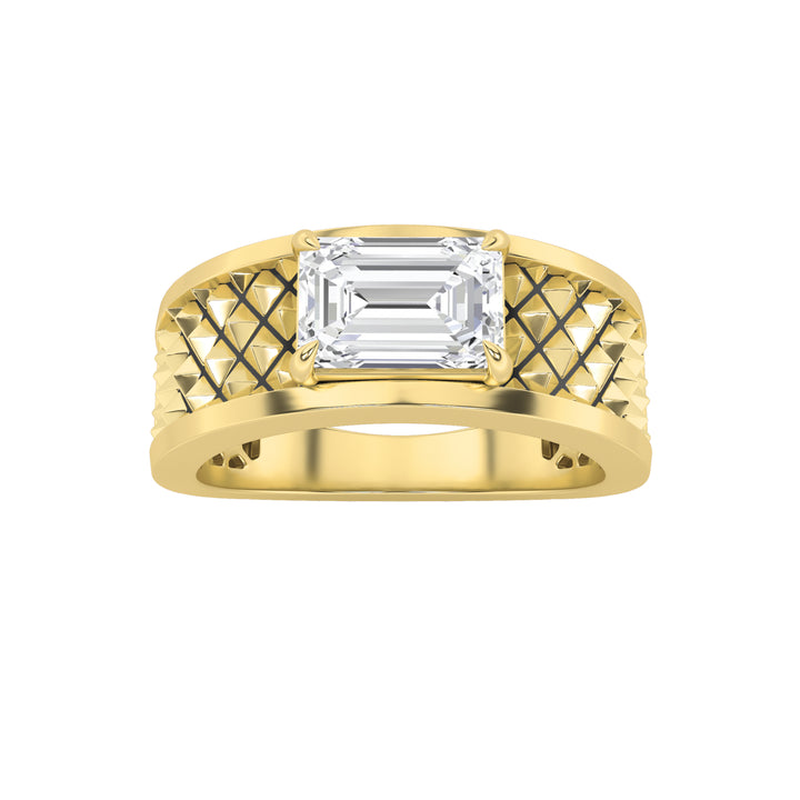 2CTW Radiant Shaped Lab Grown Diamond (G/VS) Ring in Silver|18K Yellow Gold