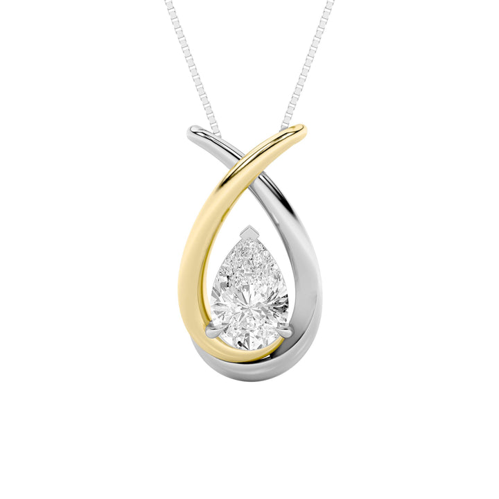 1.5Cttw Pear Shaped Lab Grown Diamond (F/VS) Fancy Pendant in 14K Gold