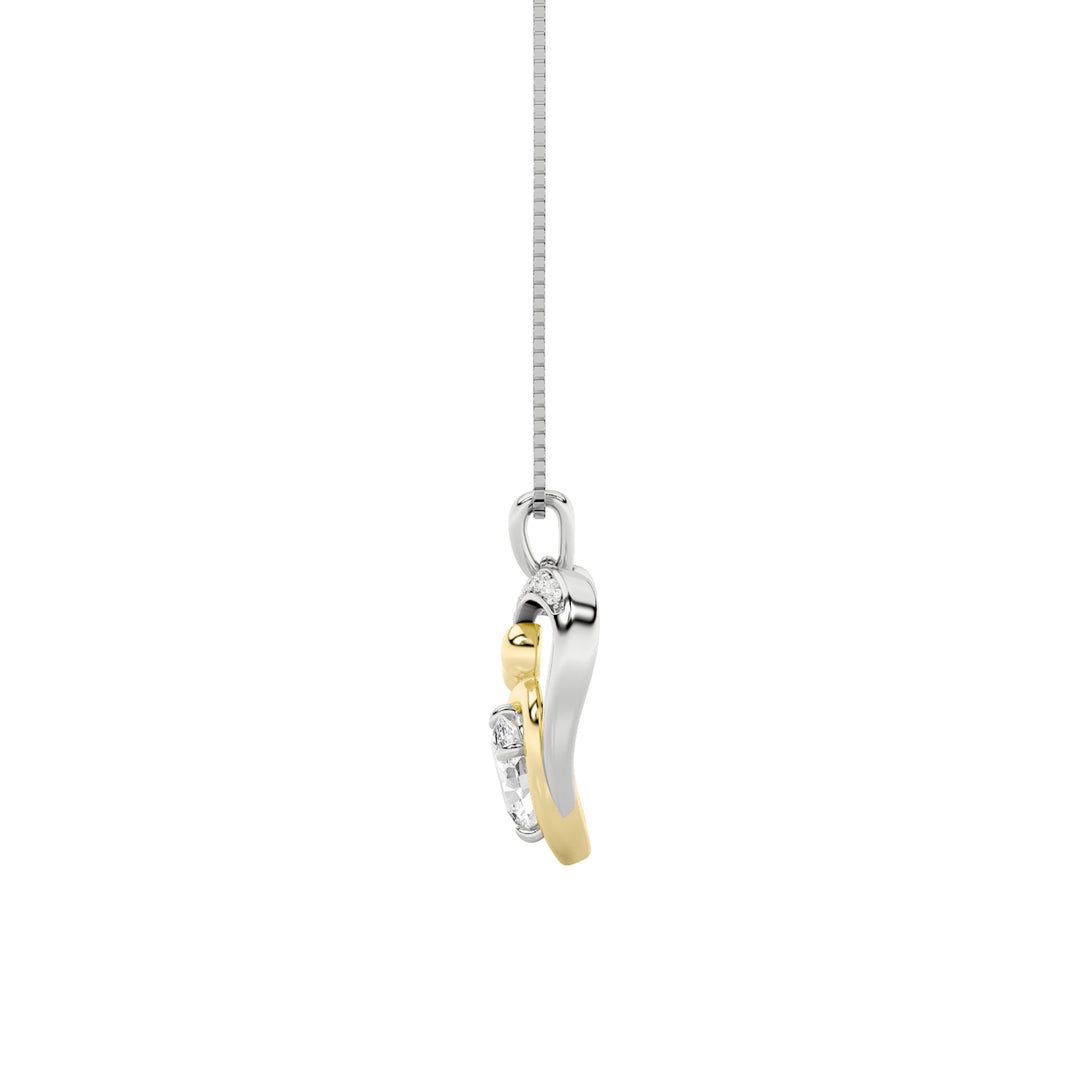 1Cttw Oval Shaped Lab Grown Diamond (F/VS) Heart Shaped Pendant in 14K Gold