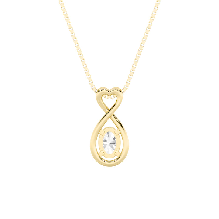 1CTW Oval Shaped Lab Grown Diamond (G/VS) Fancy Solitaire Pendant in 14K Gold