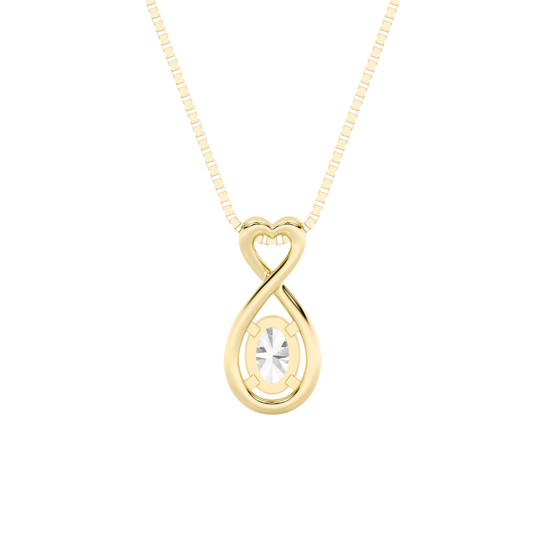 1CTW Oval Shaped Lab Grown Diamond (F/VS) Fancy Solitaire Pendant in 14K Gold